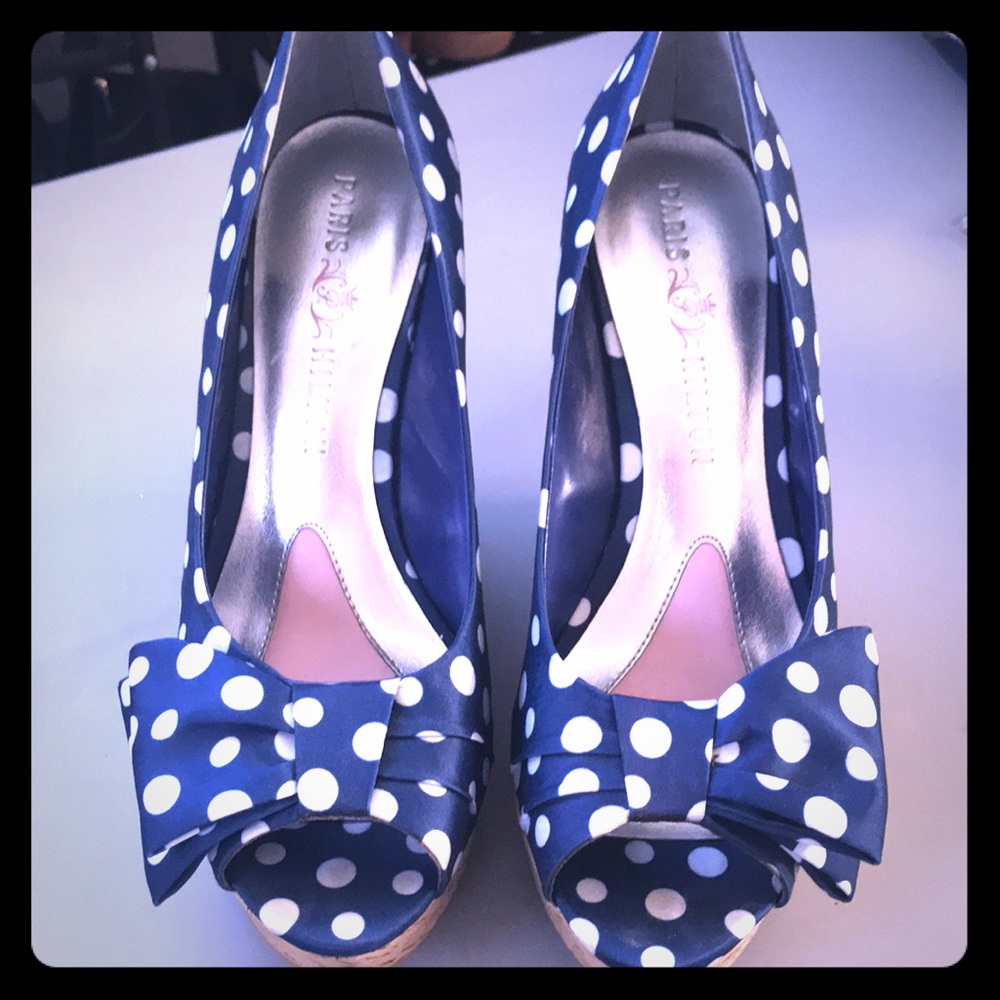 Paris Hilton wedges polka dot